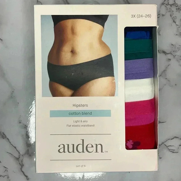 NEW Auden Panties Cotton Blend Set of 6 Size 3X - Picture 2 of 7